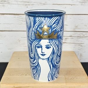 Starbucks 2016 Gold Crown Siren Travel Mug With Lid 12 oz